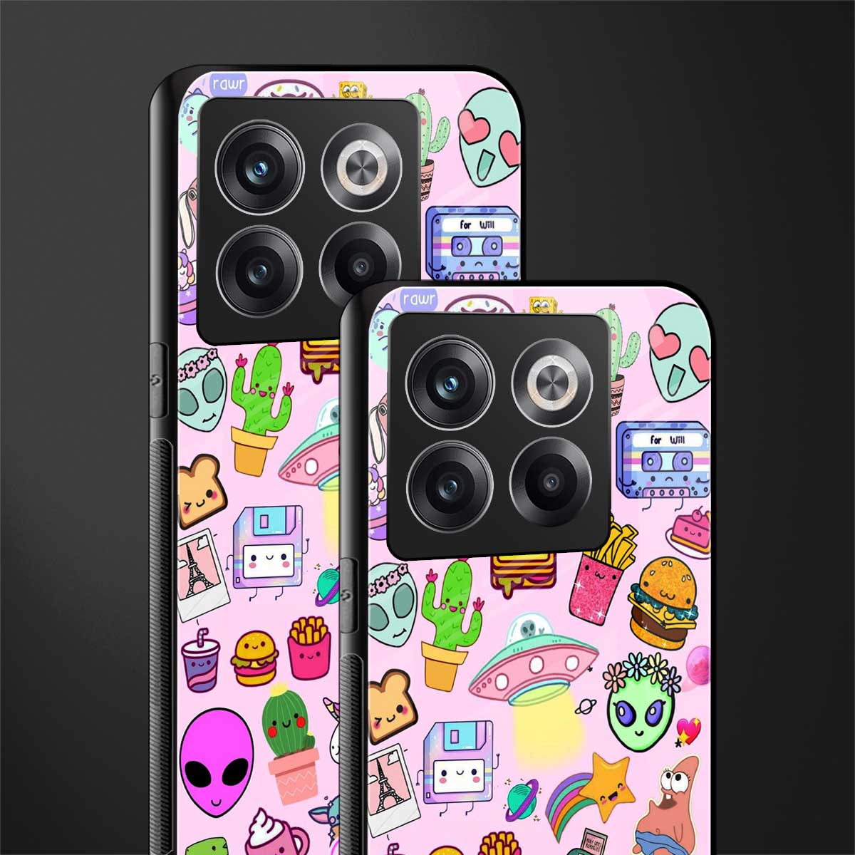 alien stickers studio back phone cover | glass case for oneplus 10t
