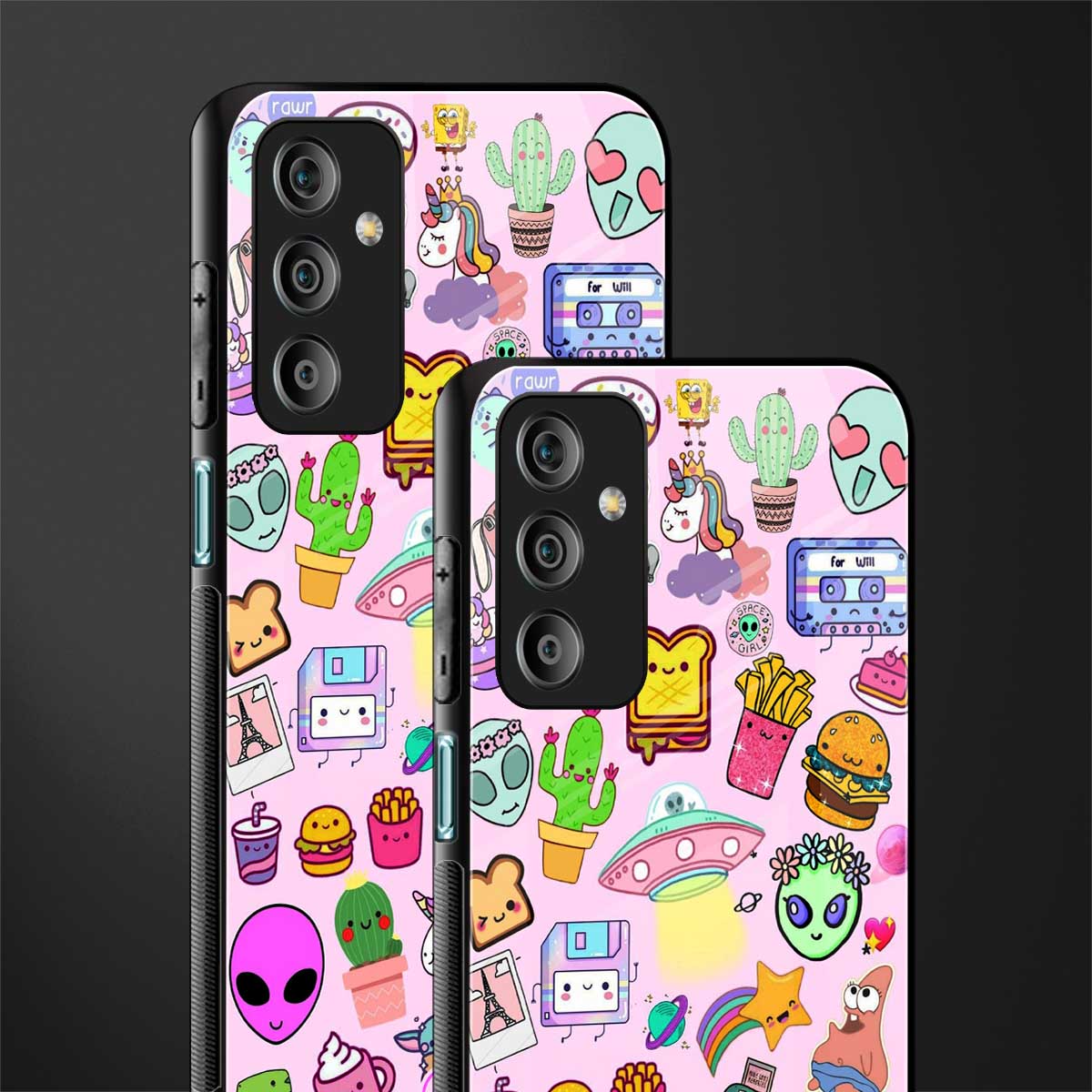 alien stickers studio back phone cover | glass case for samsung galaxy f23 5g