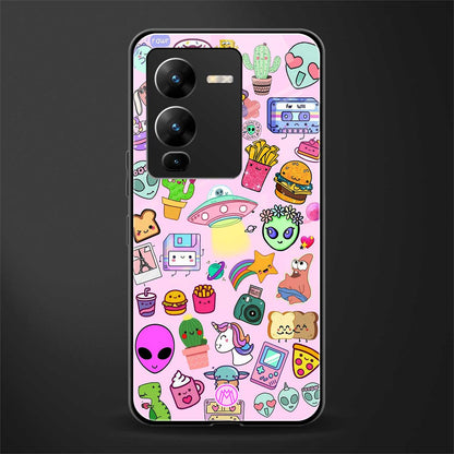 alien stickers studio back phone cover | glass case for vivo v25 pro 5g