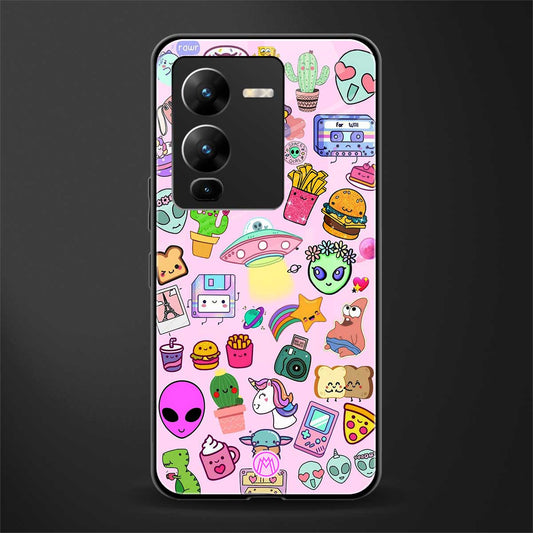 alien stickers studio back phone cover | glass case for vivo v25 pro 5g