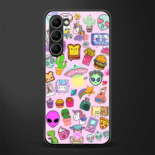 alien stickers studio glass case for phone case | glass case for samsung galaxy s23