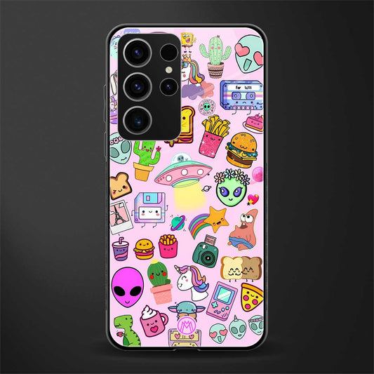 alien stickers studio glass case for phone case | glass case for samsung galaxy s23 ultra