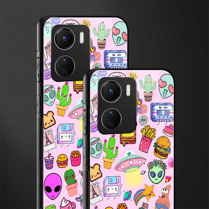 alien stickers studio back phone cover | glass case for vivo y16