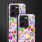 alien stickers studio back phone cover | glass case for vivo y35 4g