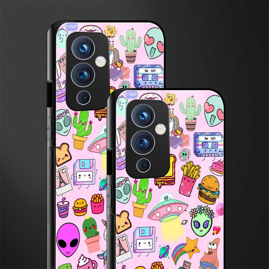 alien stickers studio back phone cover | glass case for oneplus 9