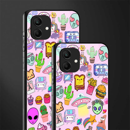 alien stickers studio back phone cover | glass case for samsung galaxy a04
