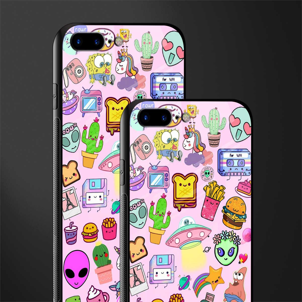 alien stickers studio glass case for iphone 8 plus image-2