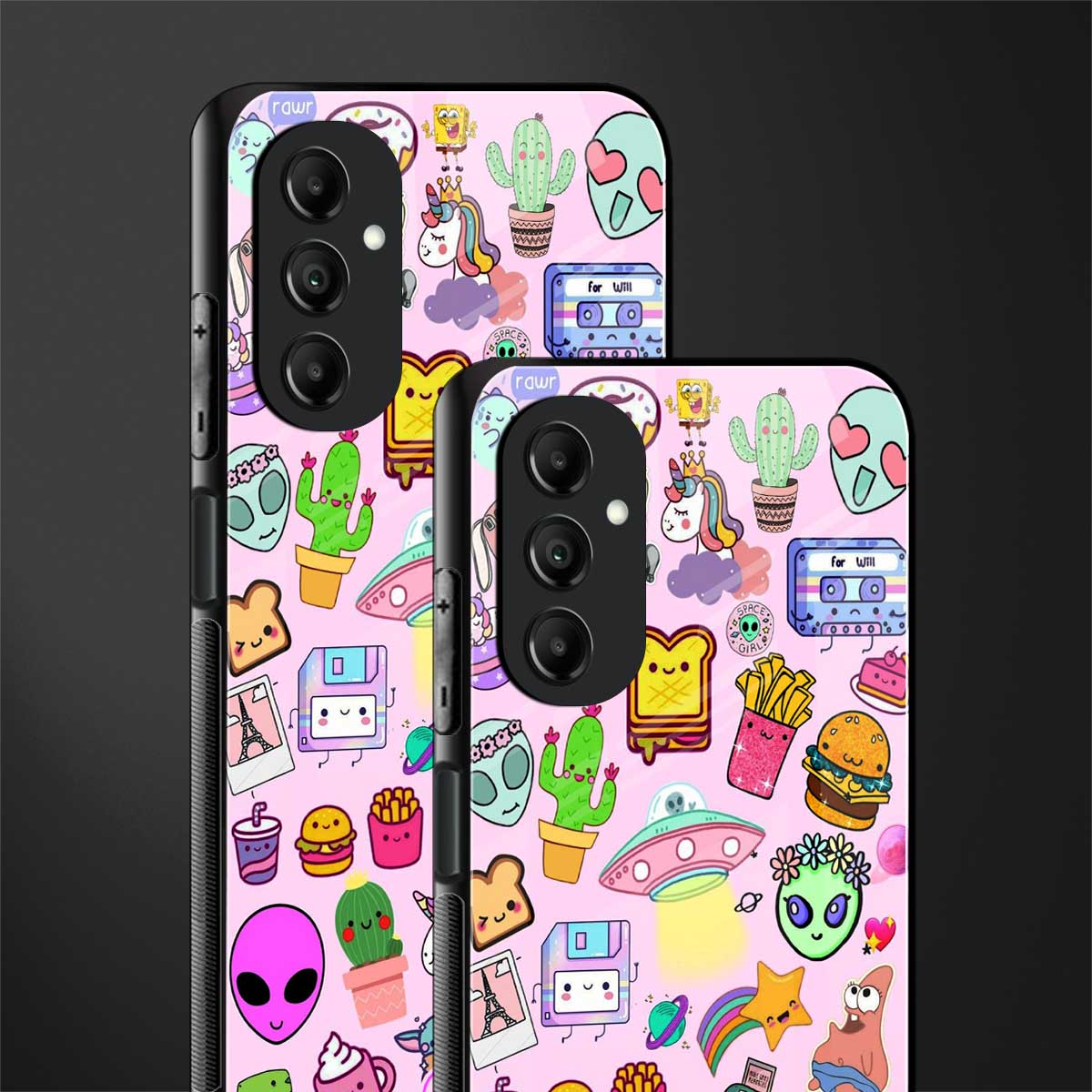 alien stickers studio back phone cover | glass case for samsung galaxy a14 5g