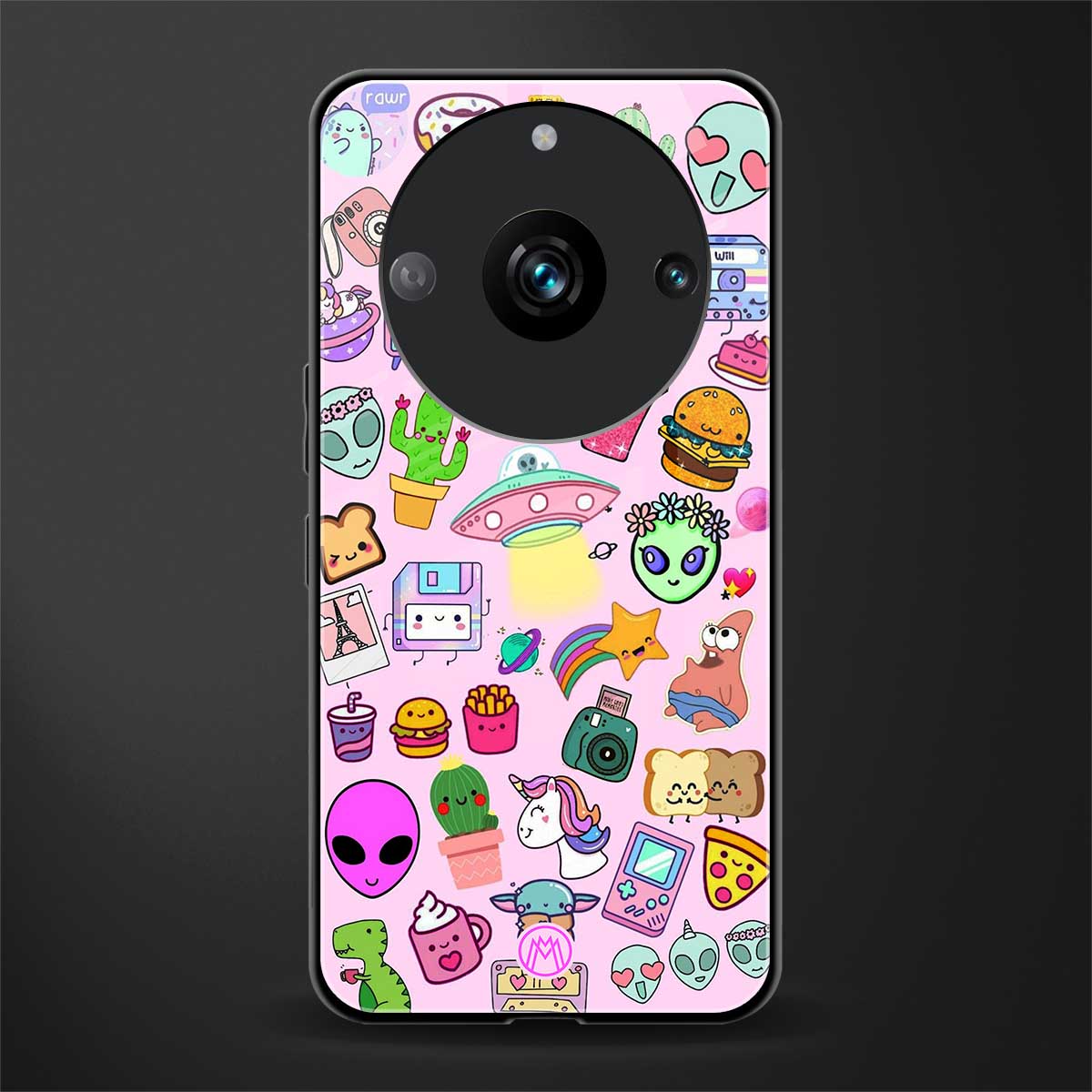 alien stickers studio back phone cover | glass case for realme 11 pro 5g
