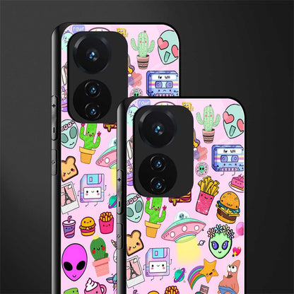 alien stickers studio back phone cover | glass case for vivo t1 44w 4g