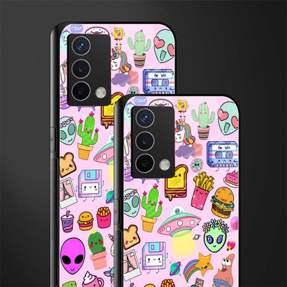 alien stickers studio back phone cover | glass case for oppo a74 4g