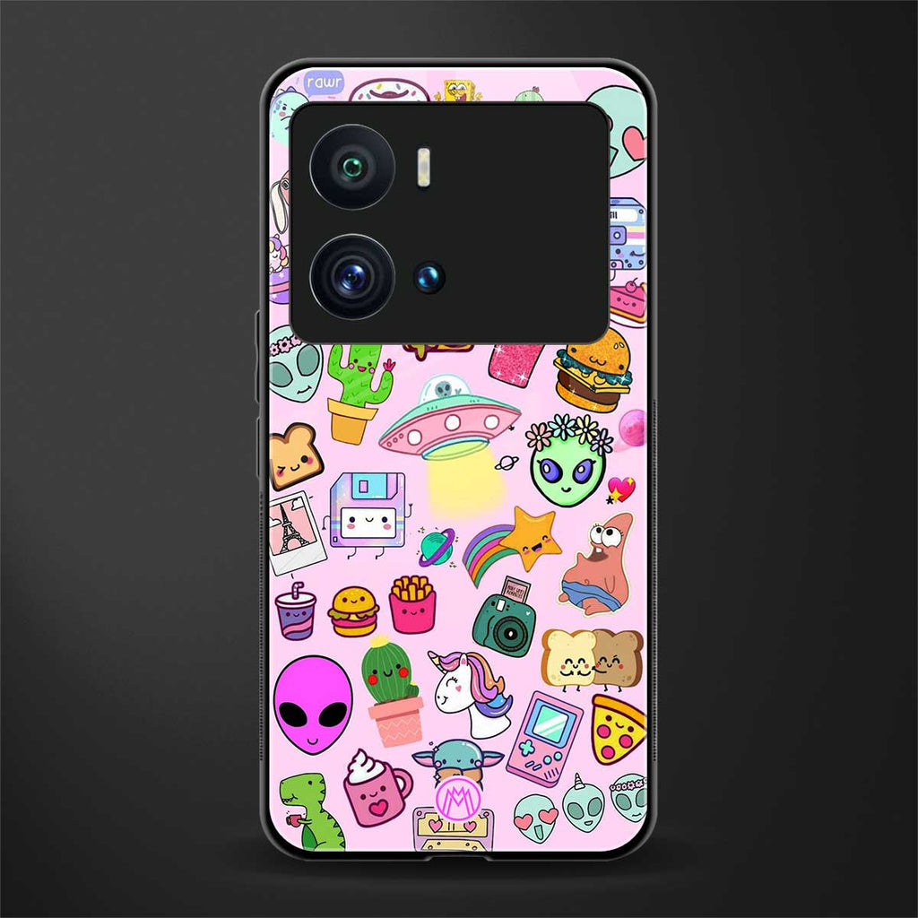 alien stickers studio back phone cover | glass case for iQOO 9 Pro