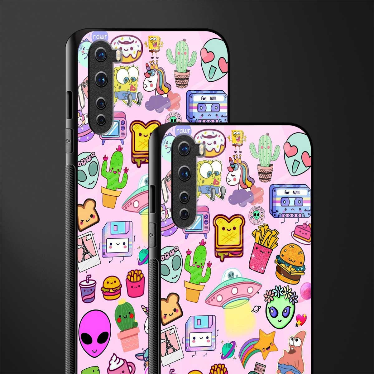 alien stickers studio glass case for oneplus nord ac2001 image-2