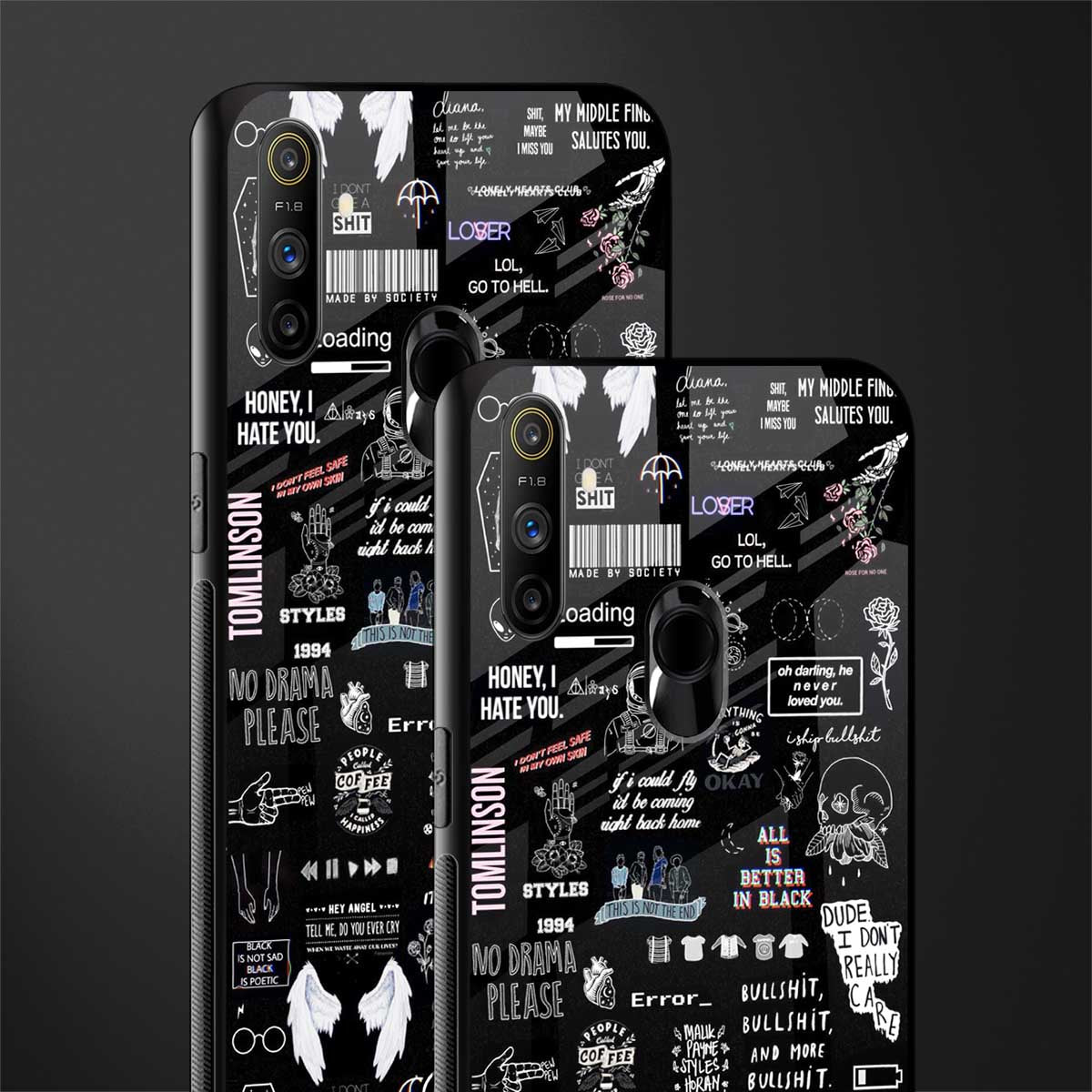 all is better in black glass case for realme narzo 20a image-2