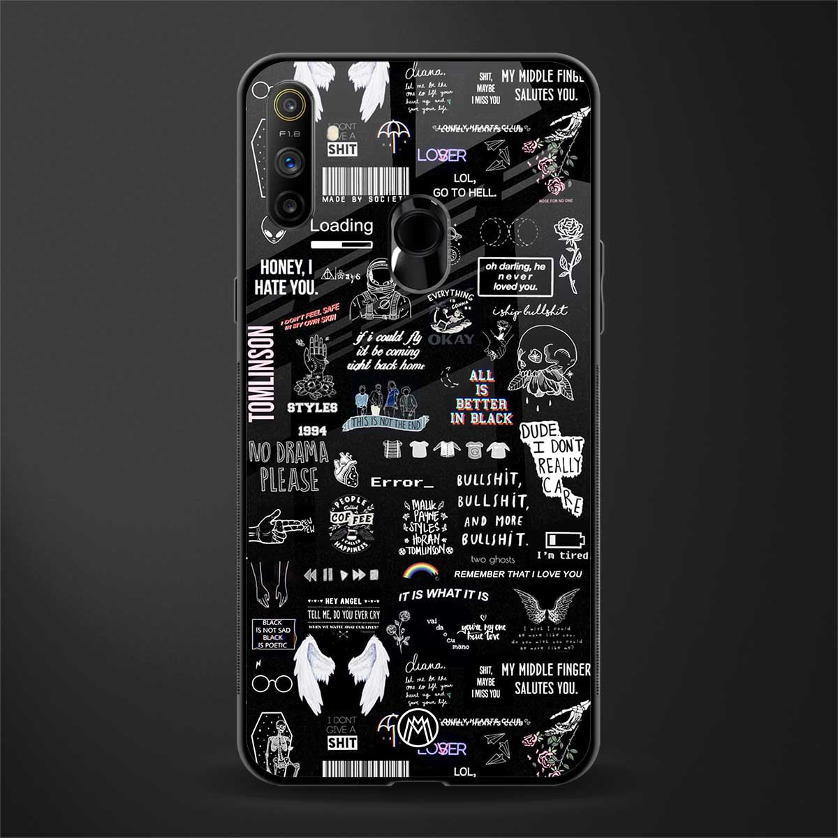 all is better in black glass case for realme narzo 20a image