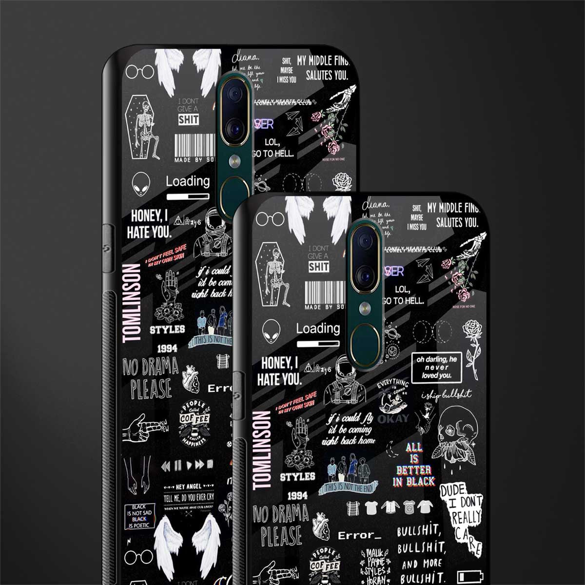 all is better in black glass case for oppo a9 image-2