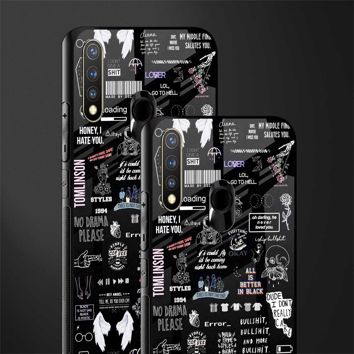 all is better in black glass case for vivo u20 image-2