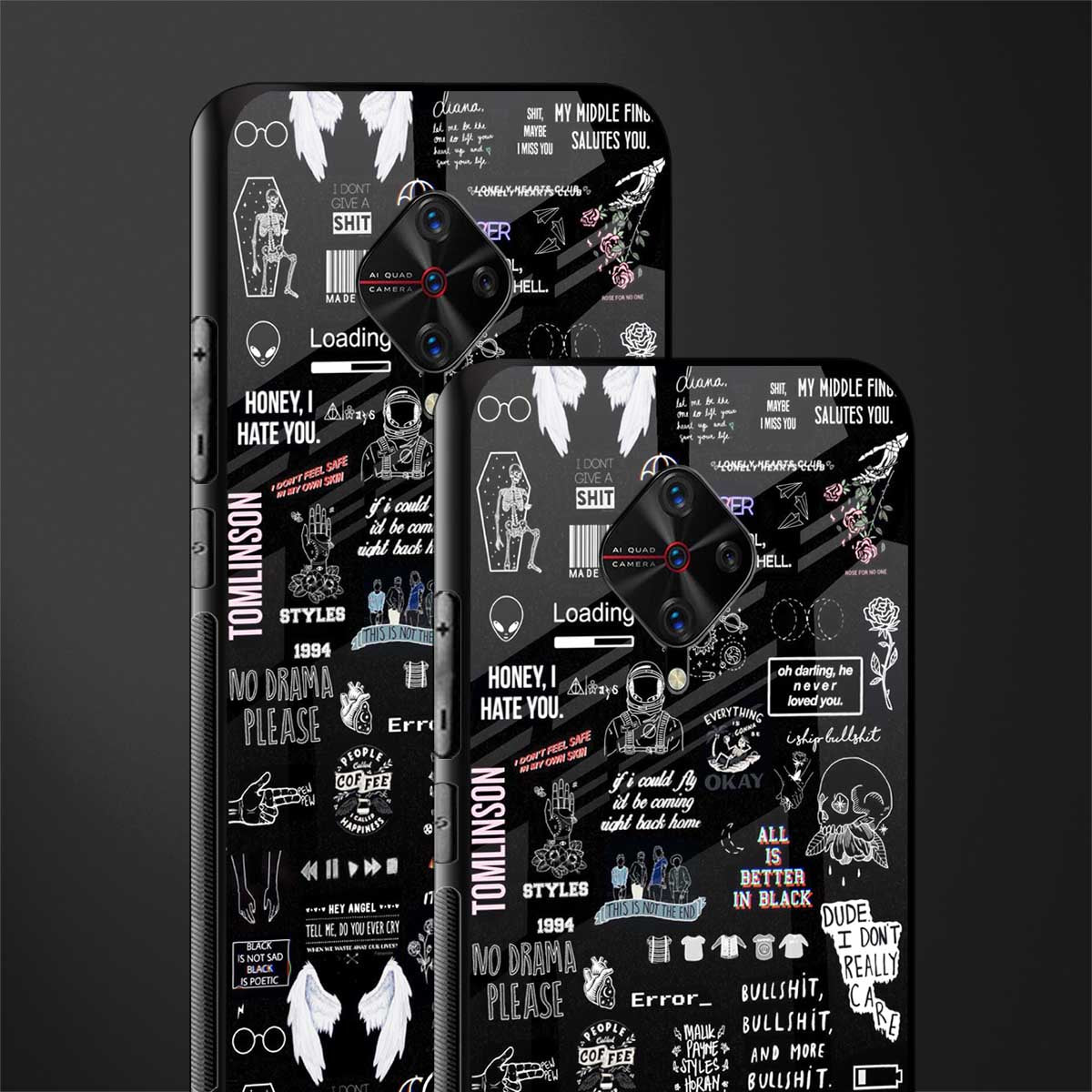 all is better in black glass case for vivo s1 pro image-2