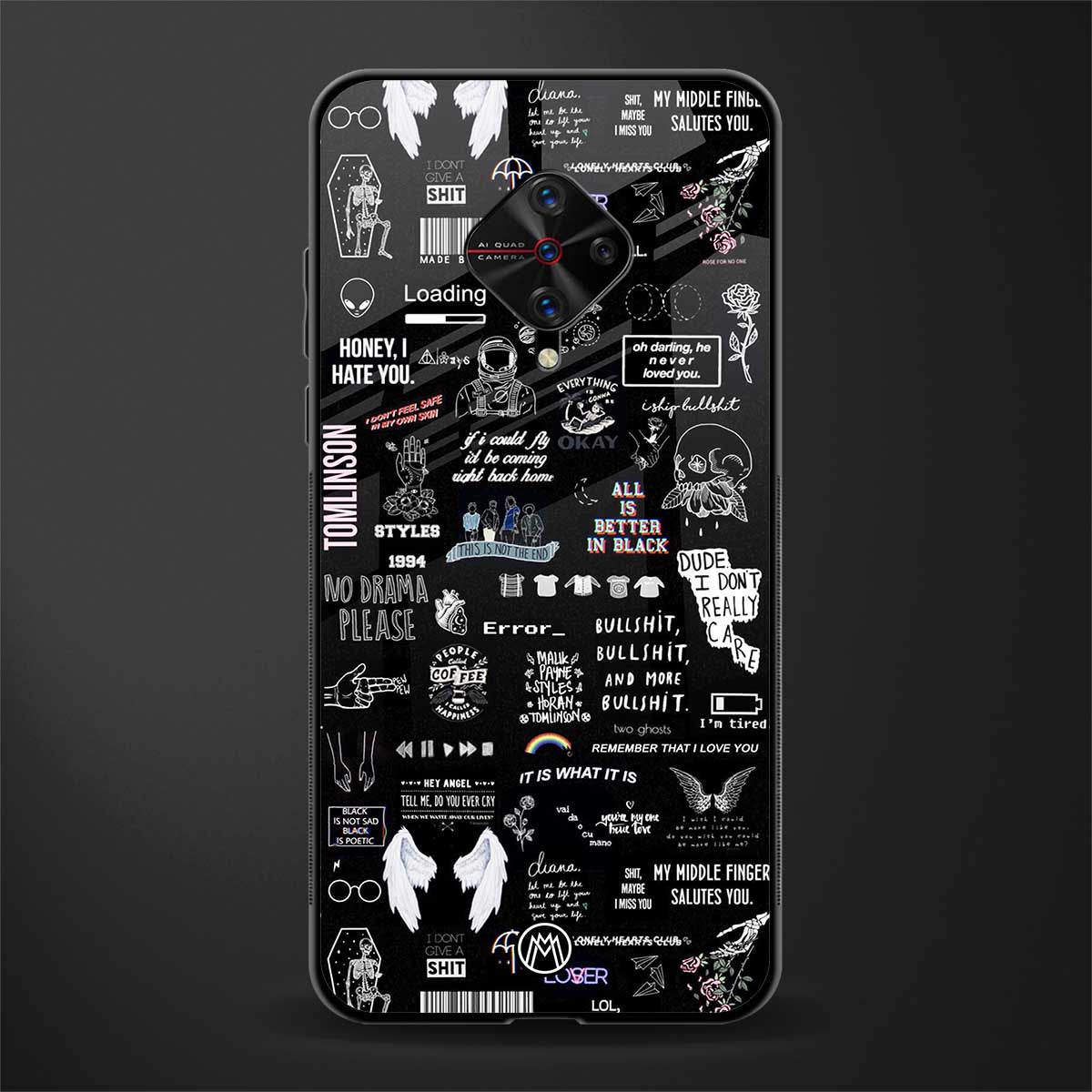 all is better in black glass case for vivo s1 pro image