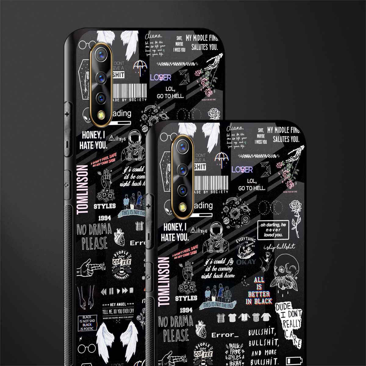 all is better in black glass case for vivo s1 image-2