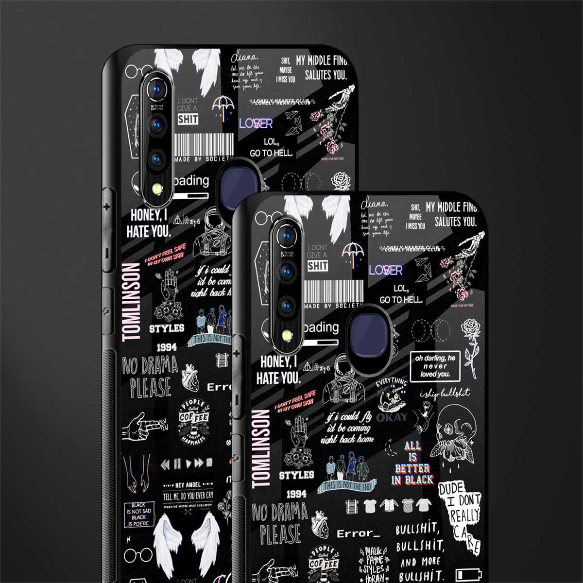 all is better in black glass case for vivo z1 pro image-2