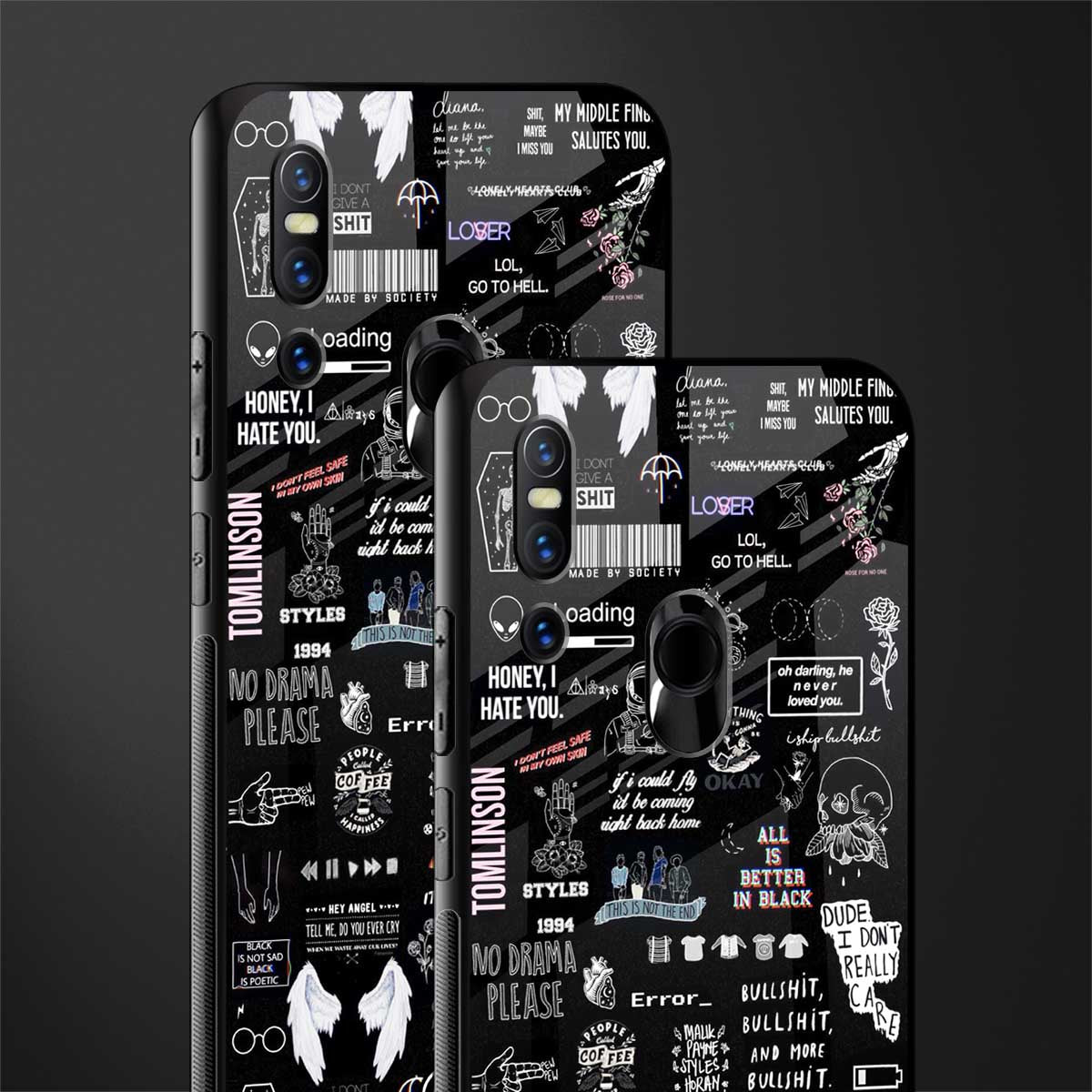 all is better in black glass case for vivo v15 image-2