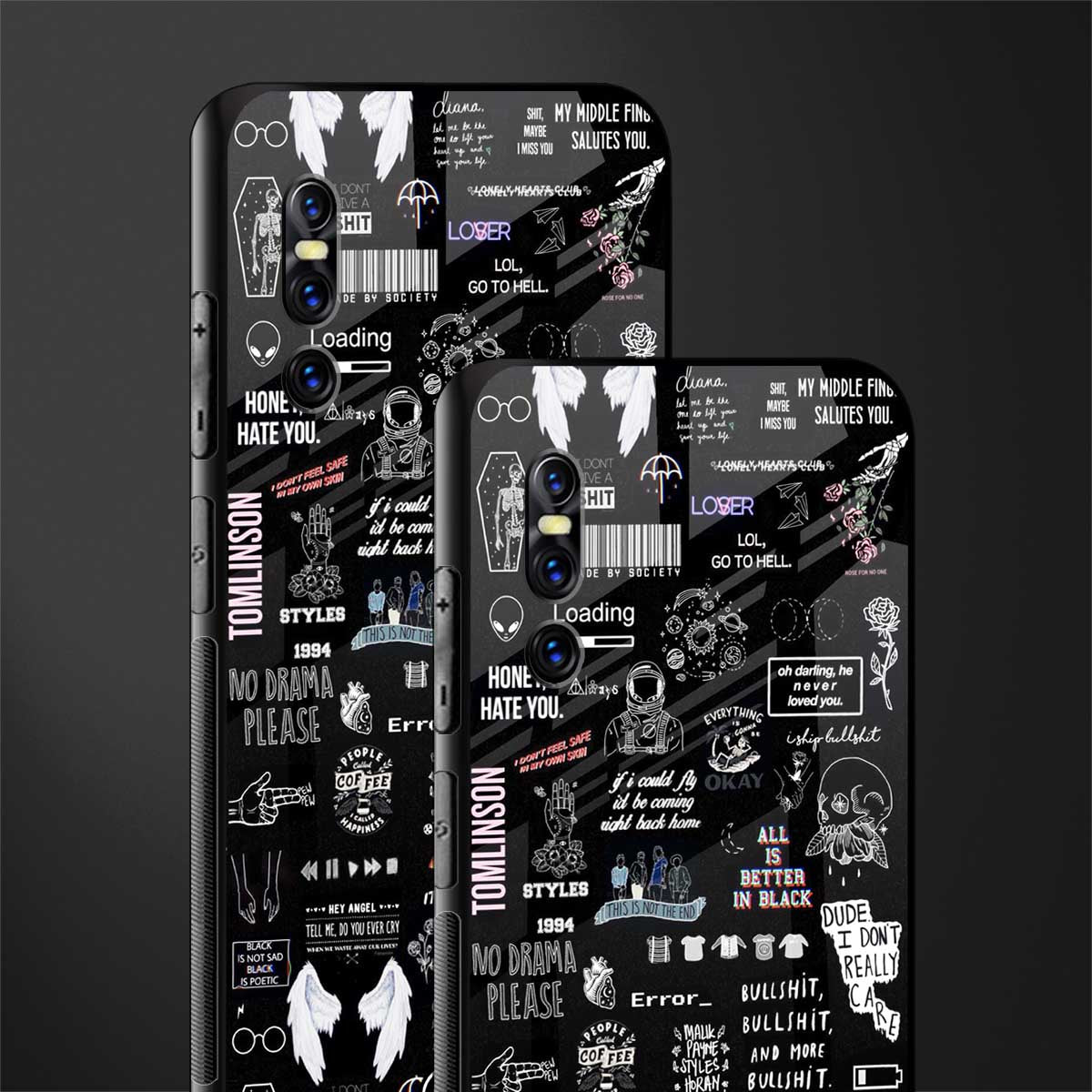 all is better in black glass case for vivo v15 pro image-2