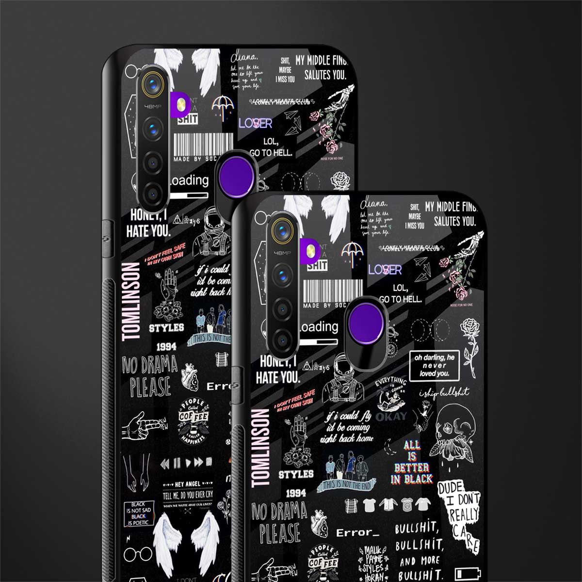 all is better in black glass case for realme 5i image-2