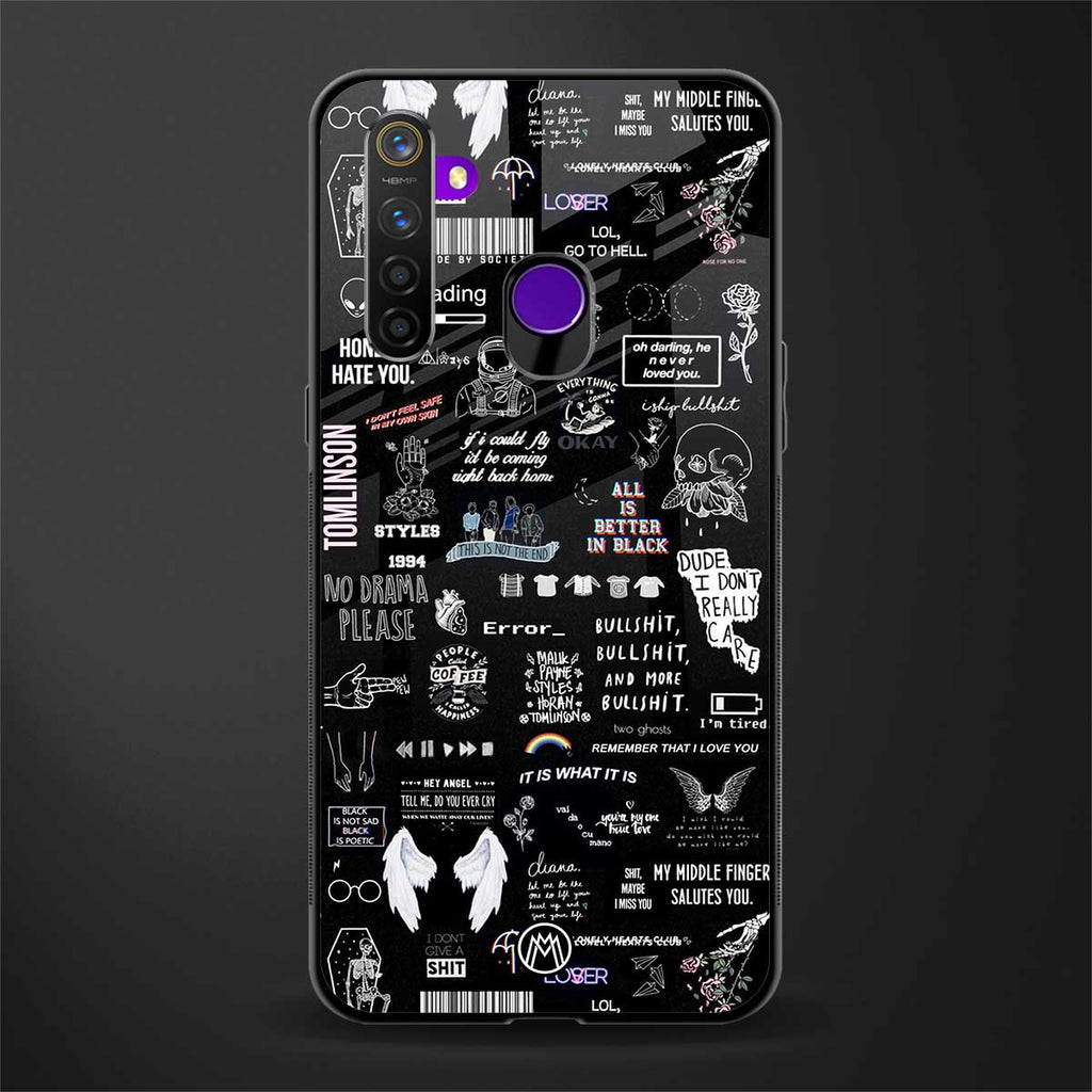 all is better in black glass case for realme 5i image