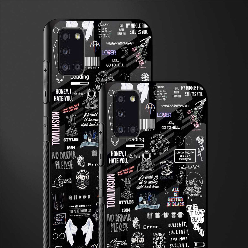all is better in black glass case for samsung galaxy a31 image-2