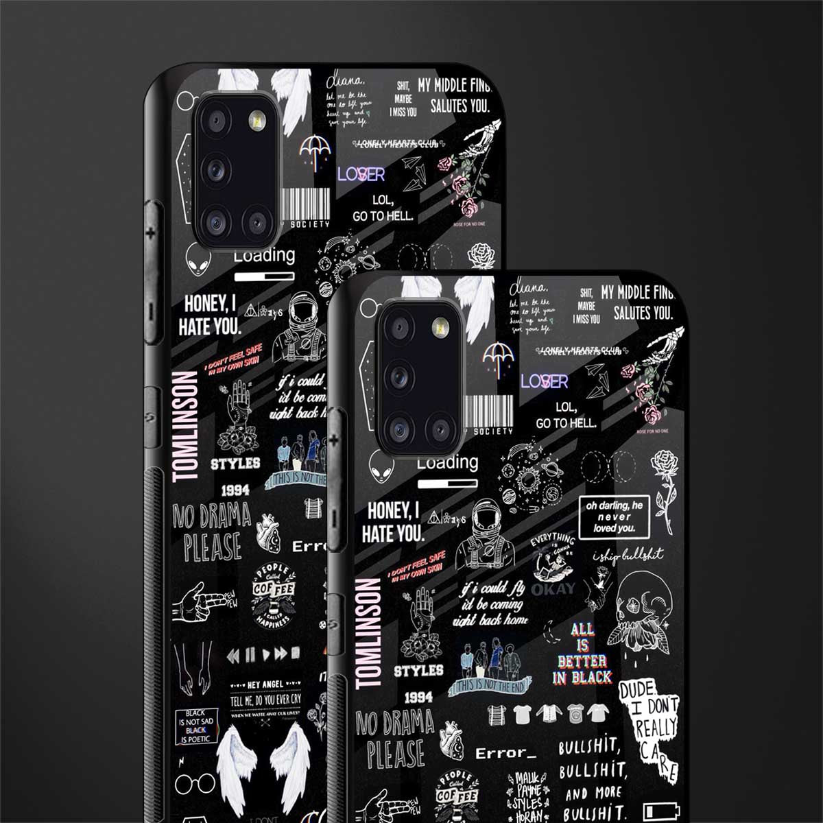 all is better in black glass case for samsung galaxy a31 image-2