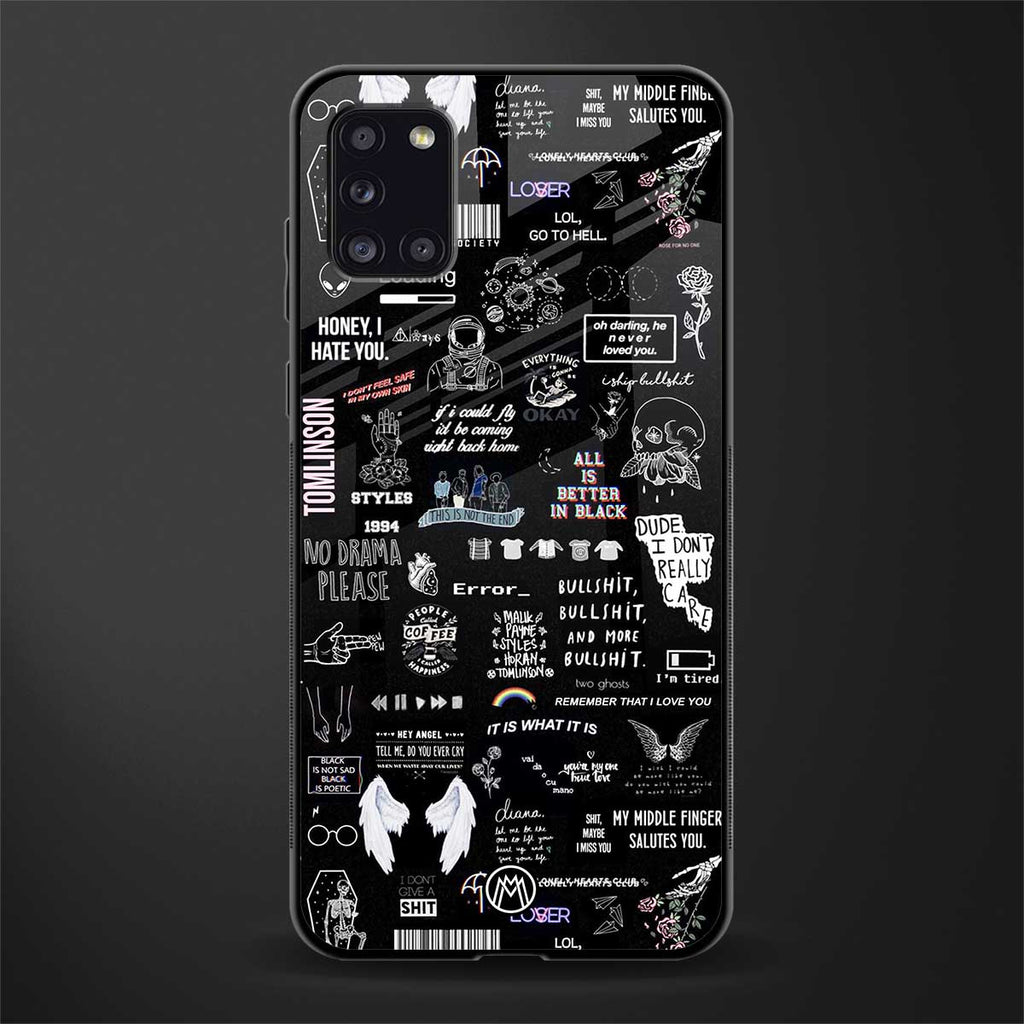 all is better in black glass case for samsung galaxy a31 image