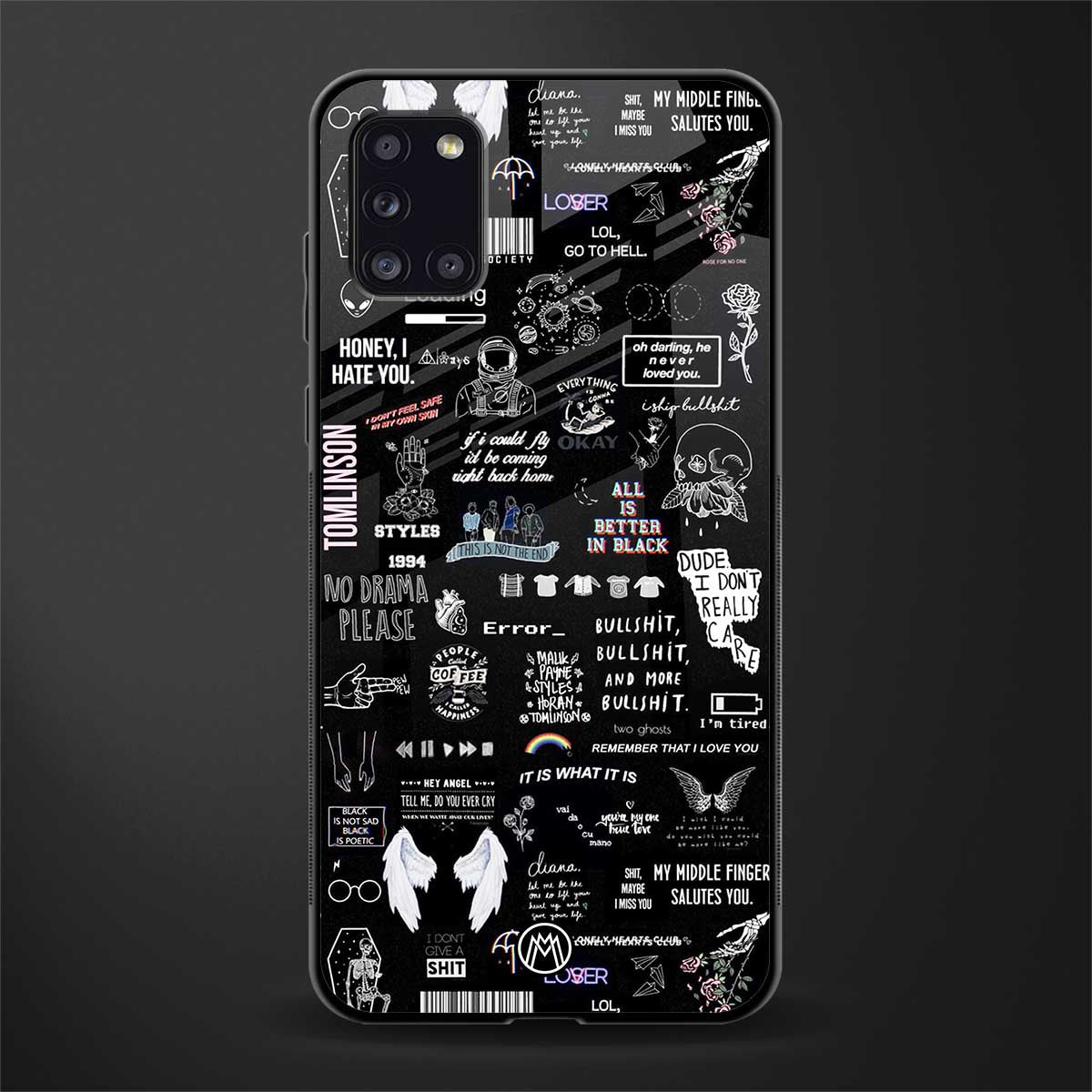 all is better in black glass case for samsung galaxy a31 image