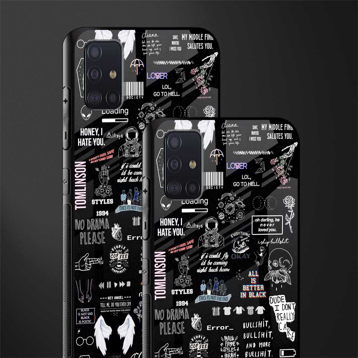 all is better in black glass case for samsung galaxy a71 image-2