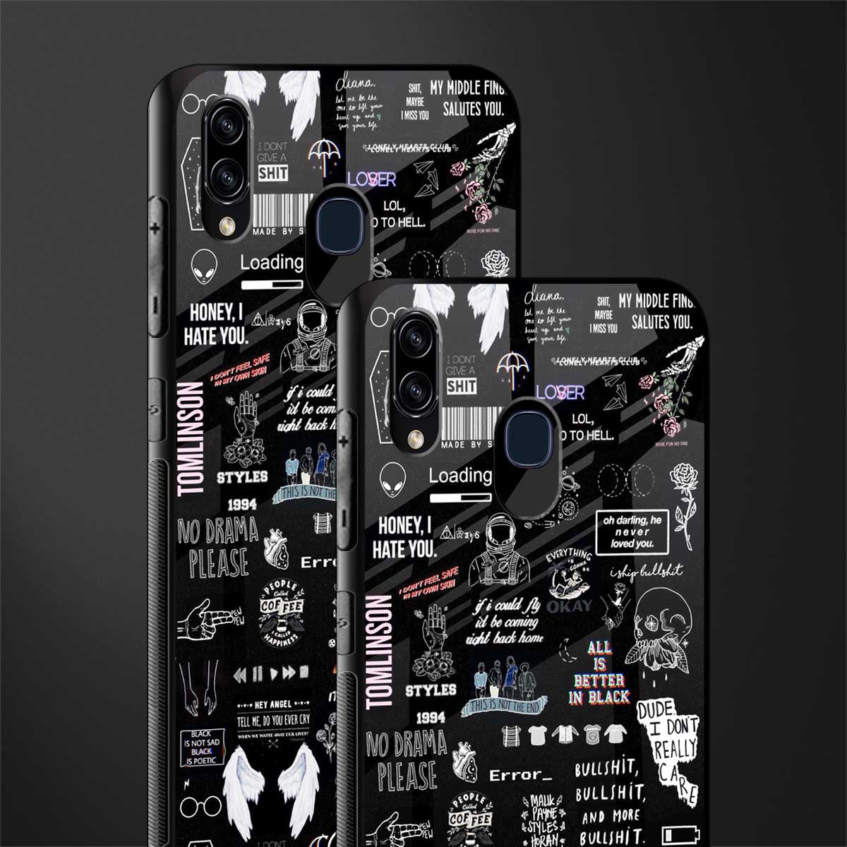 all is better in black glass case for samsung galaxy a20 image-2