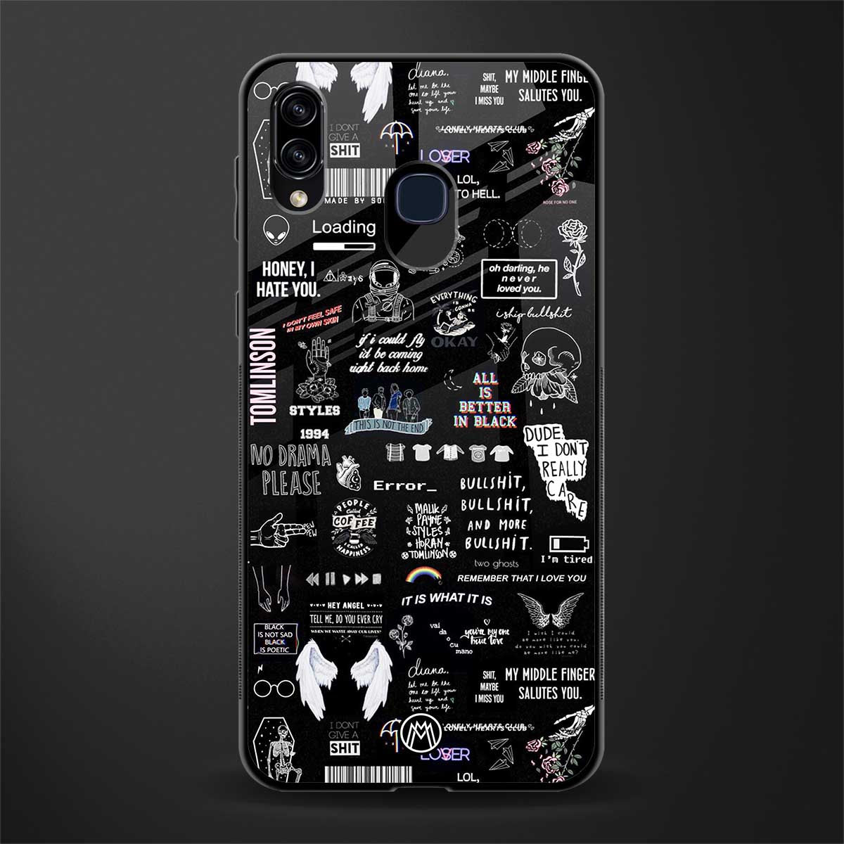 all is better in black glass case for samsung galaxy a20 image
