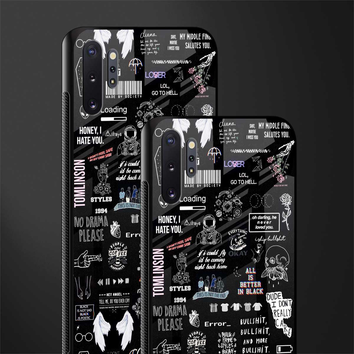 all is better in black glass case for samsung galaxy note 10 plus image-2