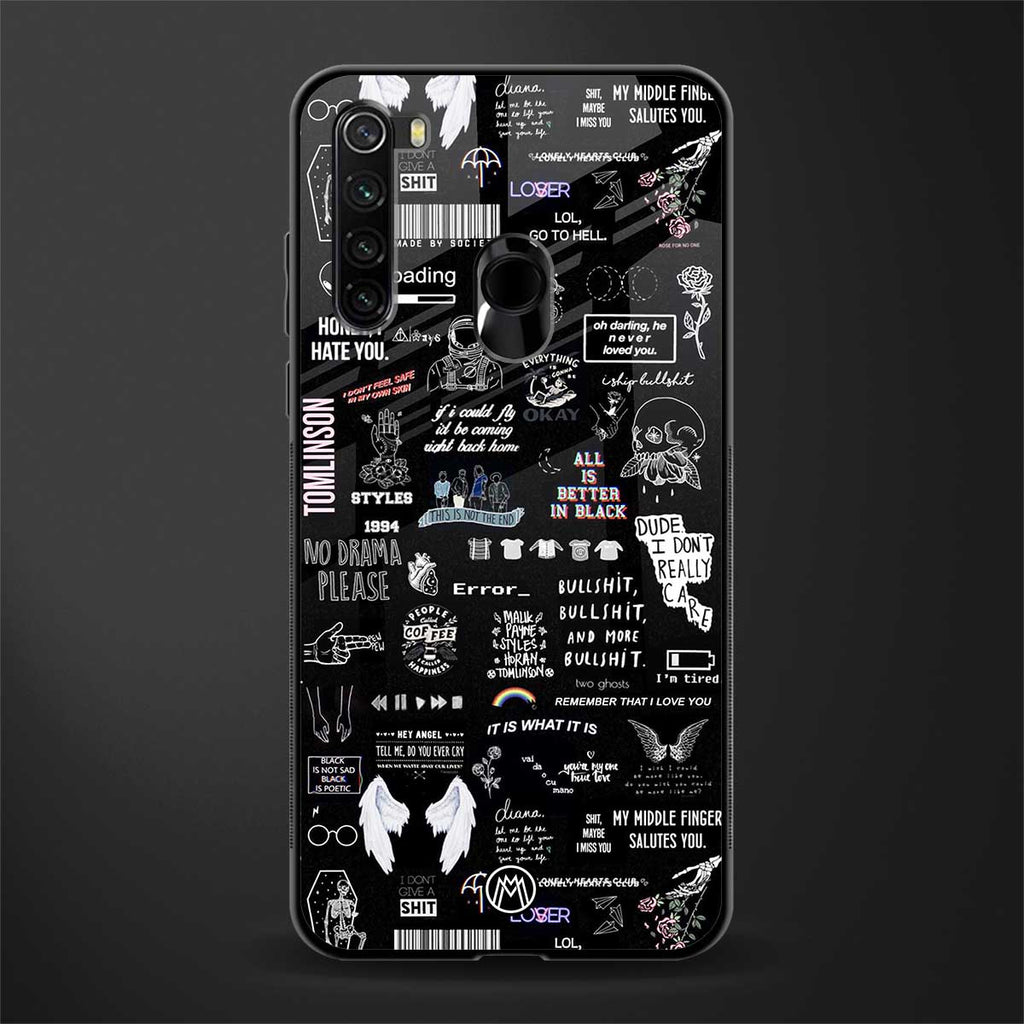 all is better in black glass case for redmi note 8 image