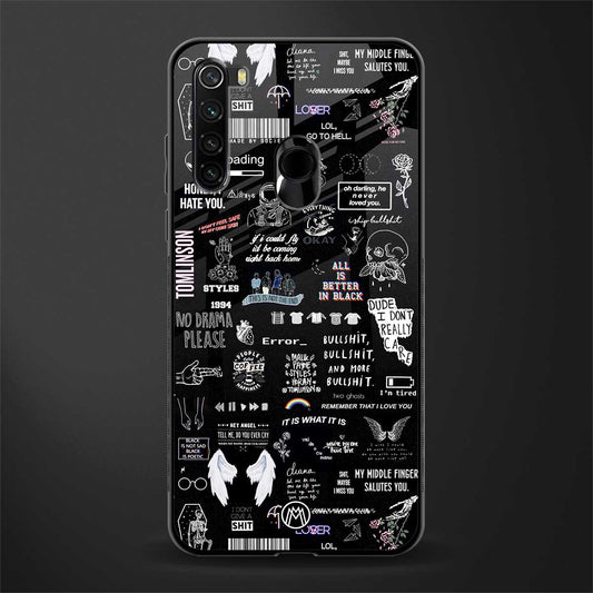 all is better in black glass case for redmi note 8 image