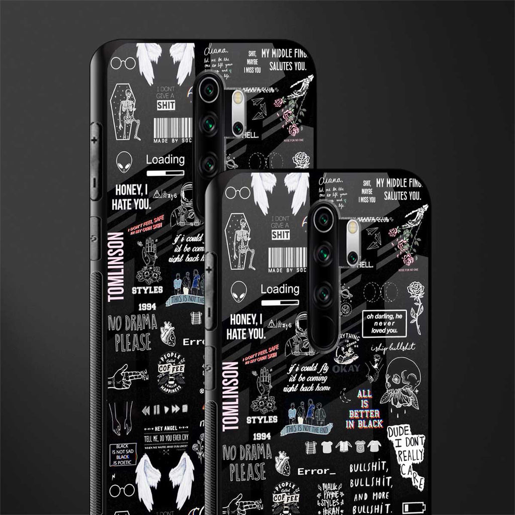 all is better in black glass case for redmi note 8 pro image-2