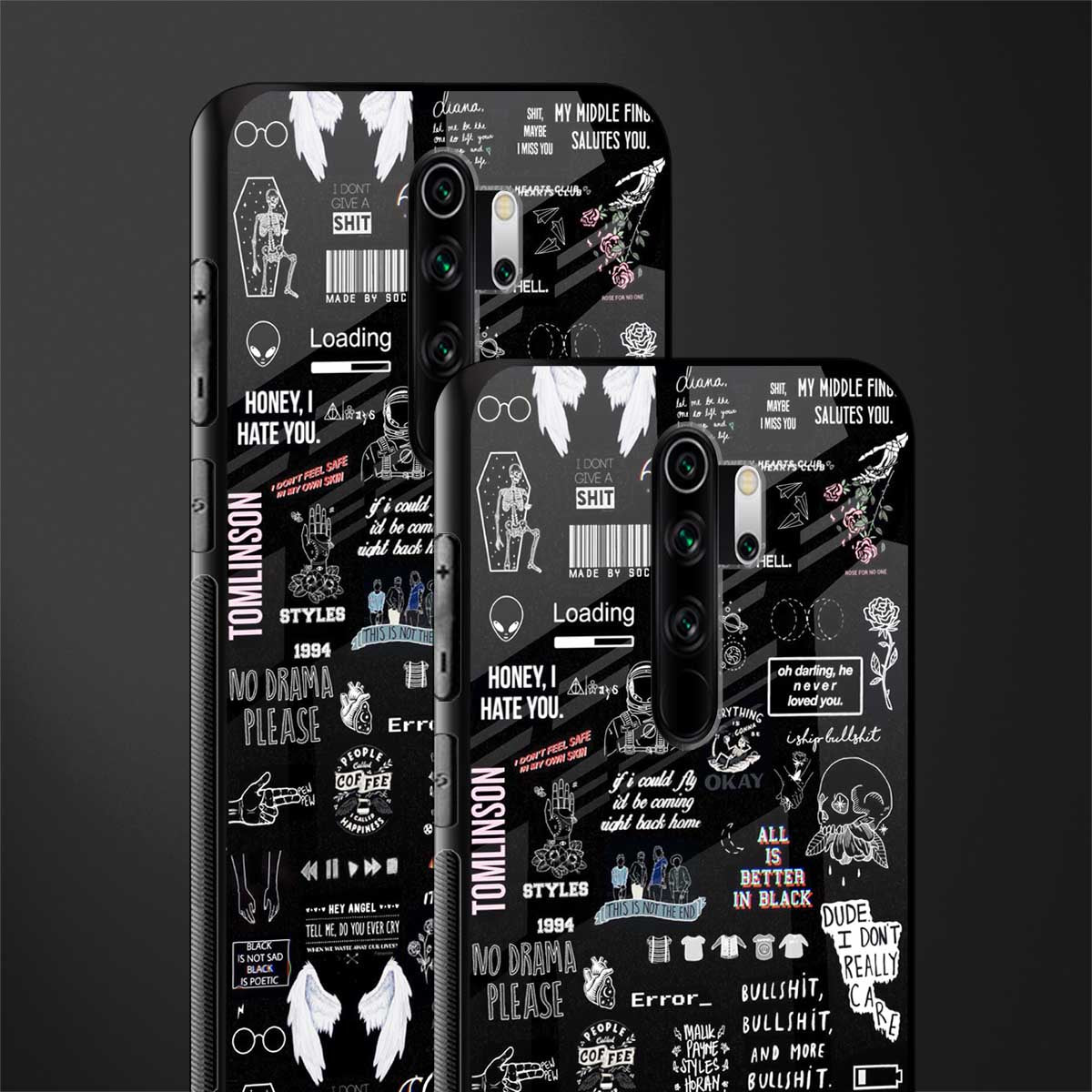 all is better in black glass case for redmi note 8 pro image-2