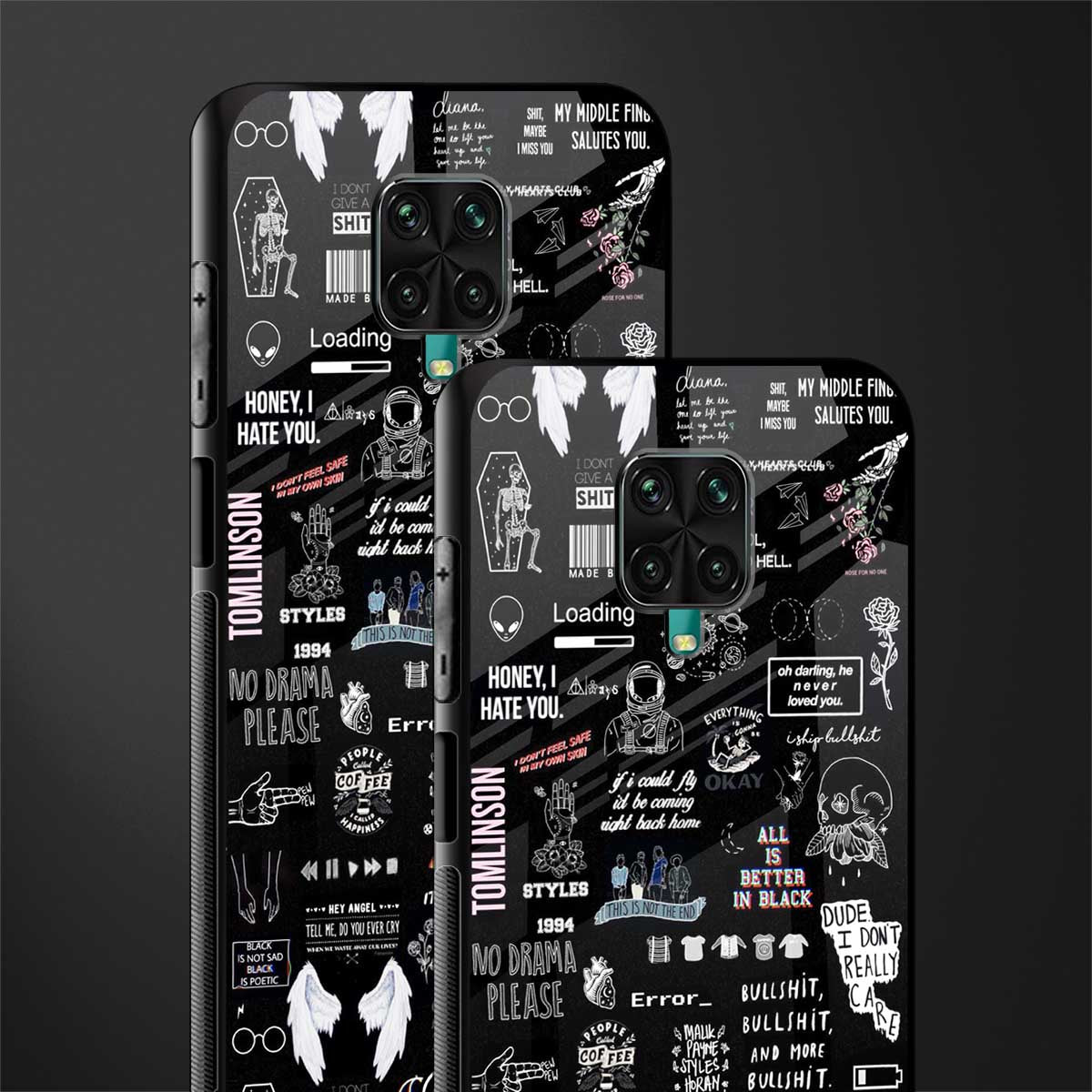 all is better in black glass case for redmi note 9 pro max image-2