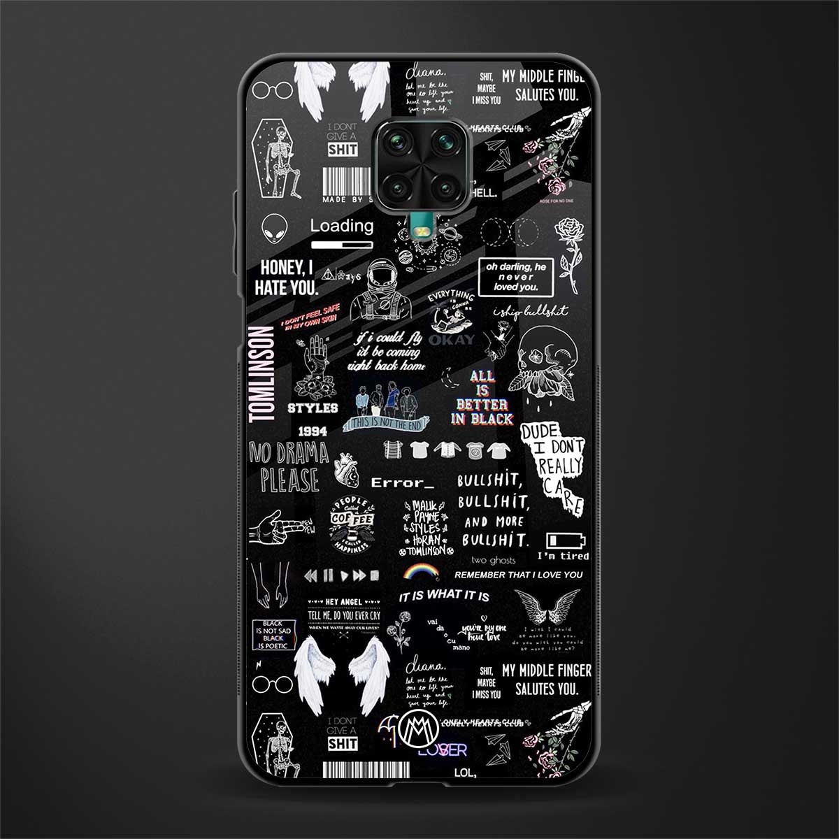 all is better in black glass case for redmi note 9 pro image