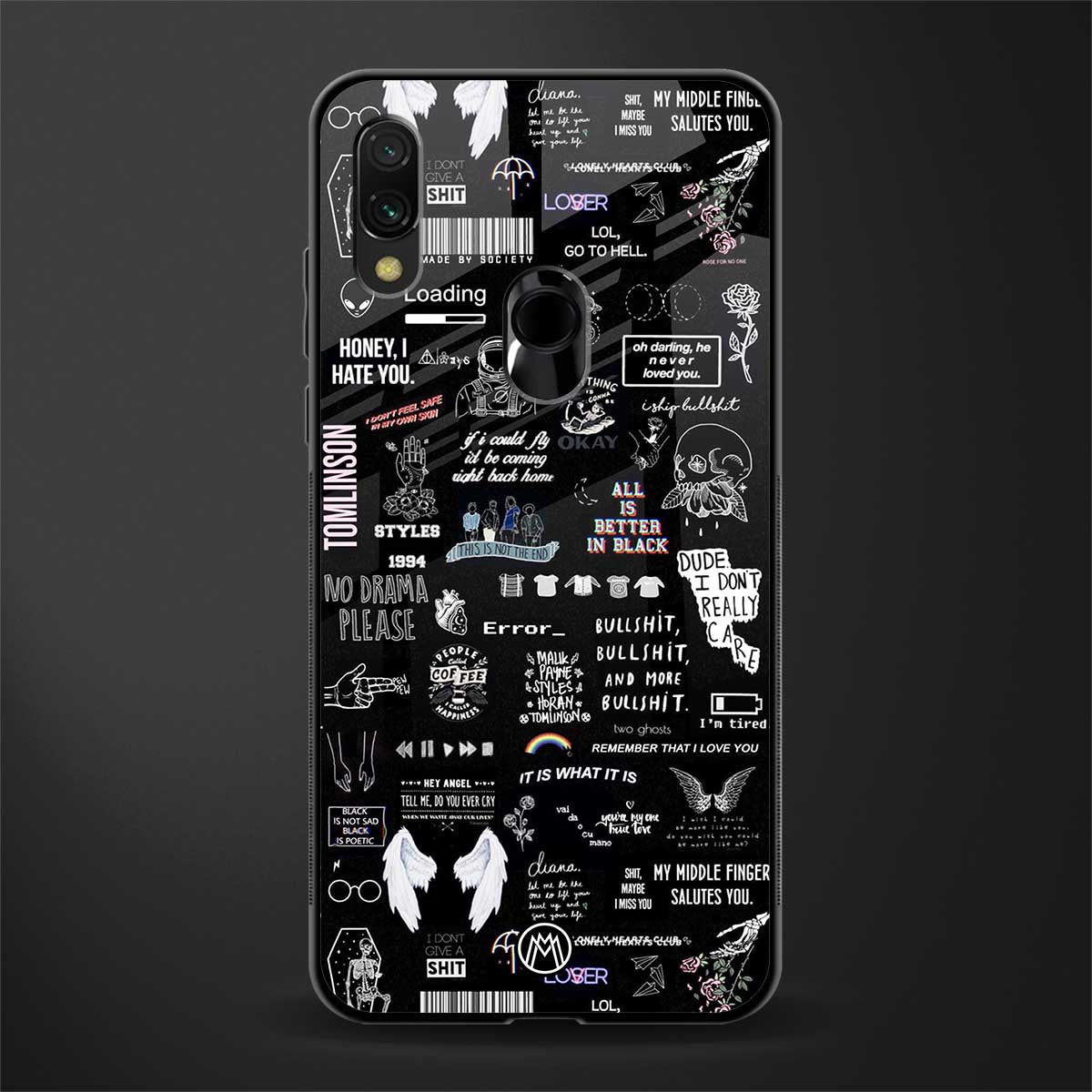 all is better in black glass case for redmi note 7s image