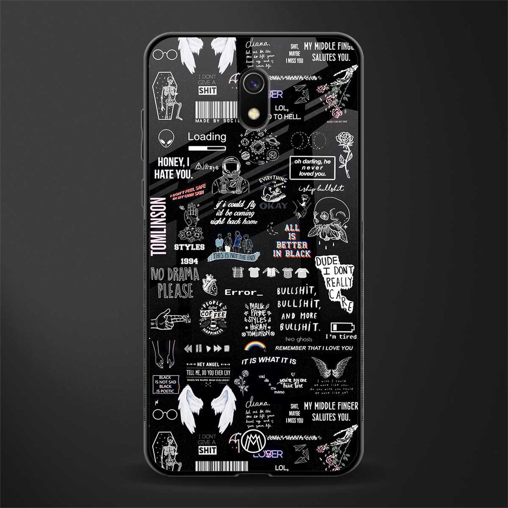 all is better in black glass case for redmi 8a image