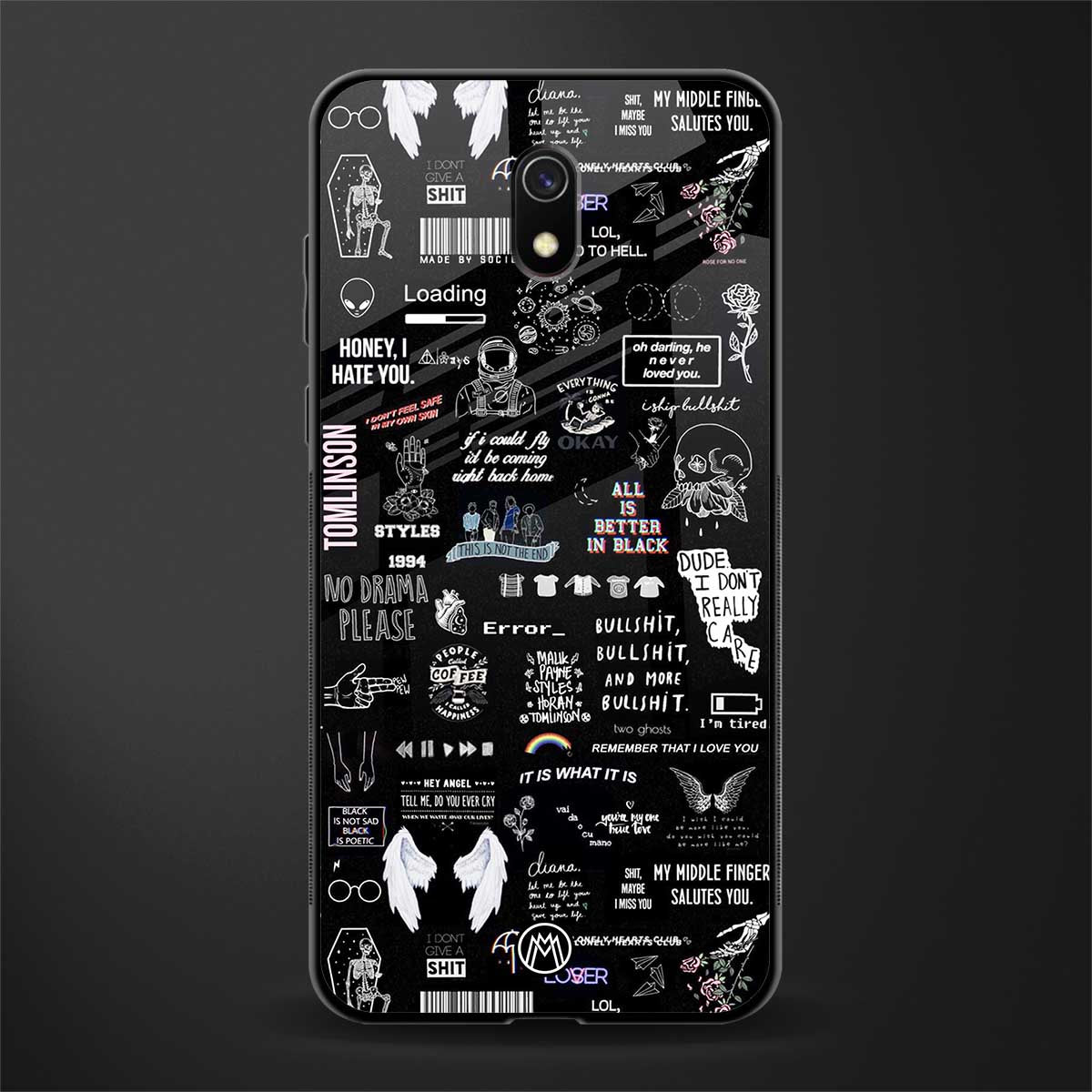 all is better in black glass case for redmi 8a image