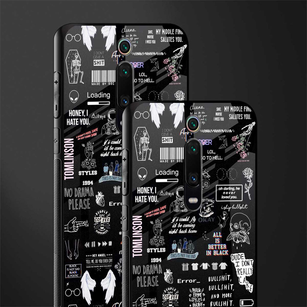 all is better in black glass case for redmi k20 pro image-2