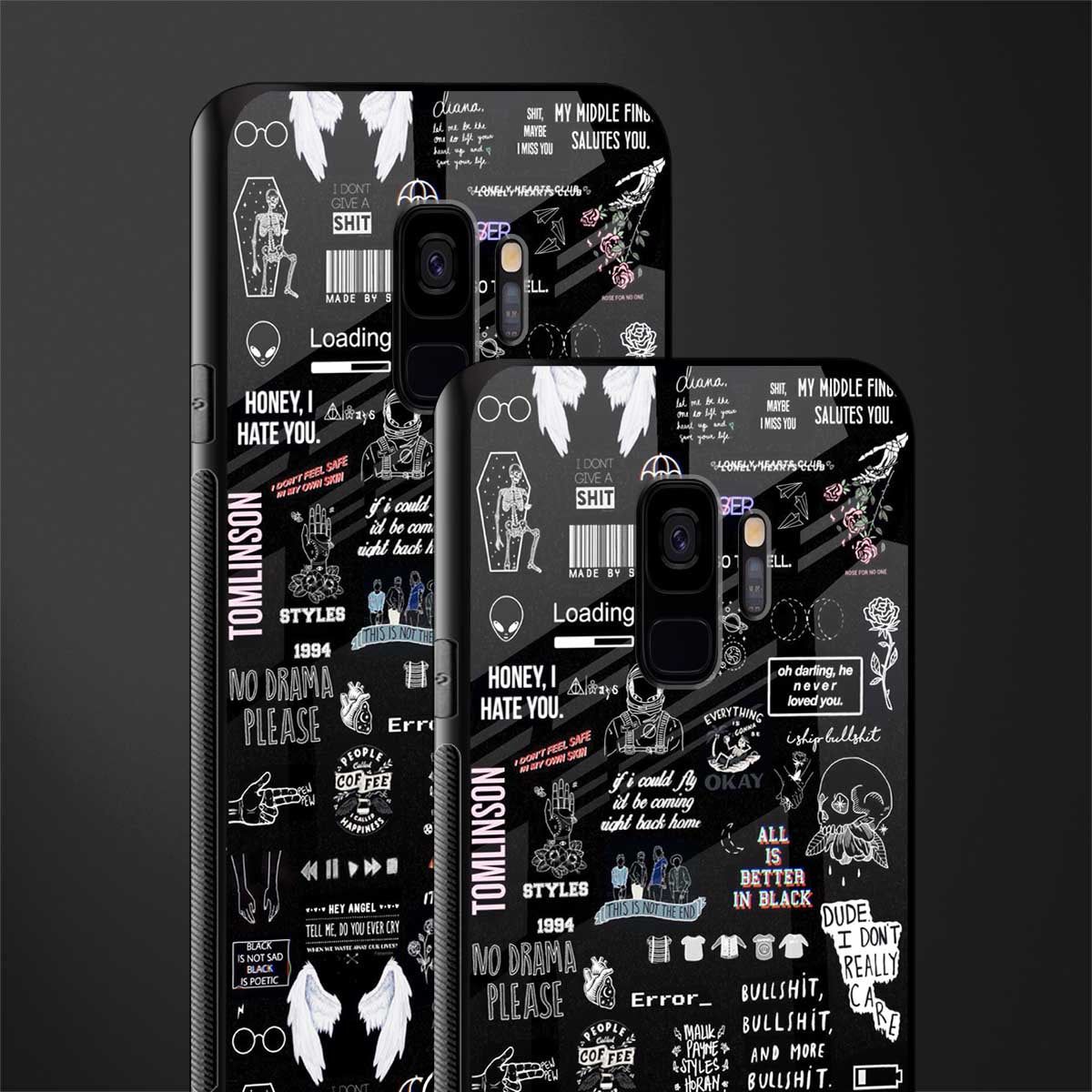 all is better in black glass case for samsung galaxy s9 image-2