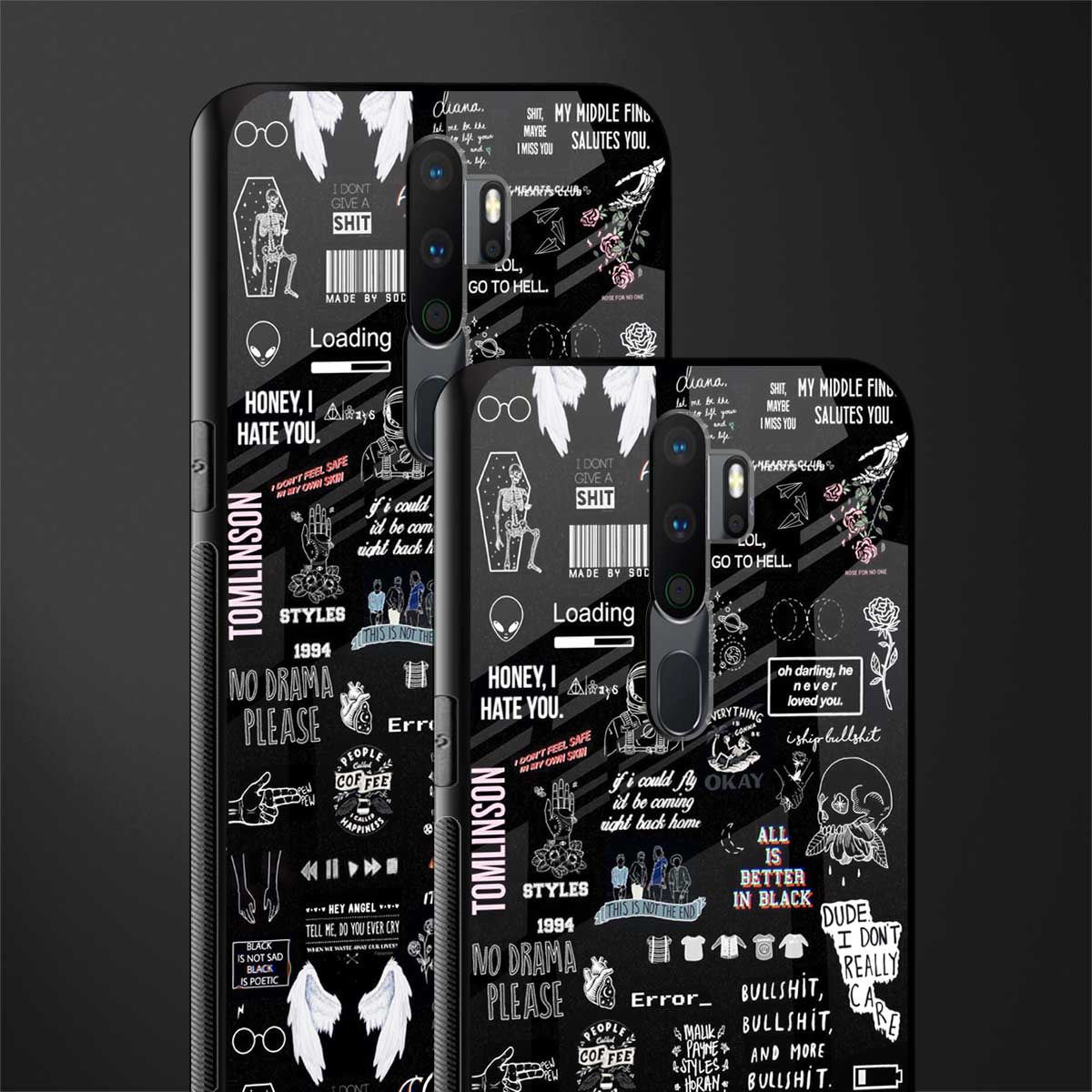 all is better in black glass case for oppo a5 2020 image-2