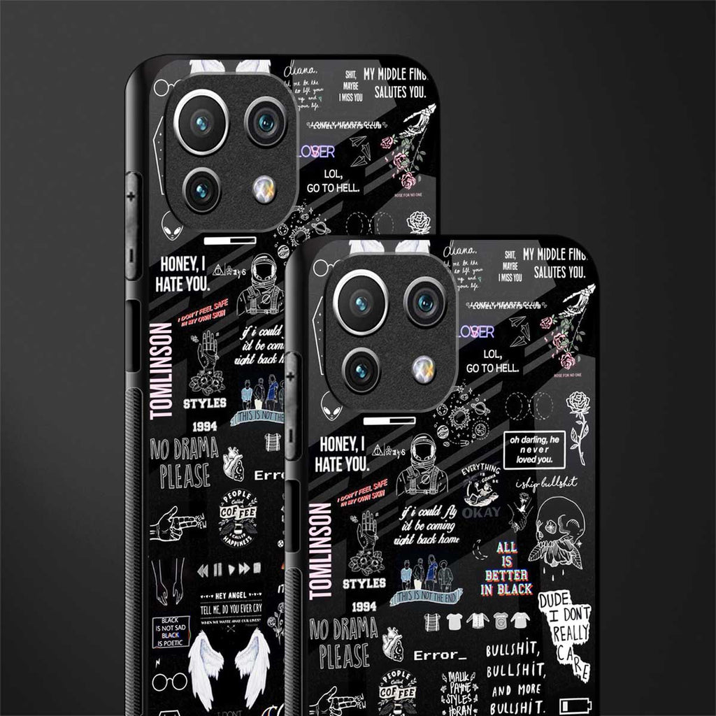 all is better in black glass case for mi 11 lite image-2